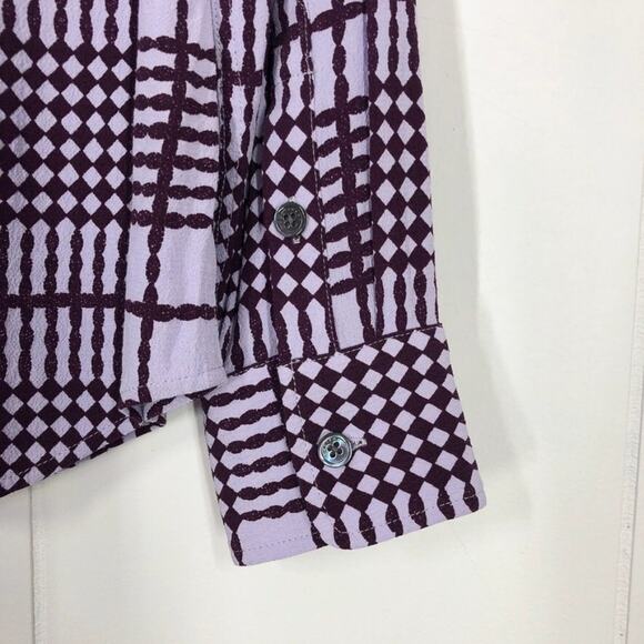 Equipment Button Front Blouse Top Long Sleeve Viscose Career Size Small Purple - Picture 7 of 12